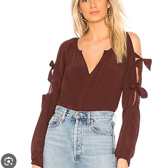 SILK chaser blouse with tie sleeves - Picture 7 of 7